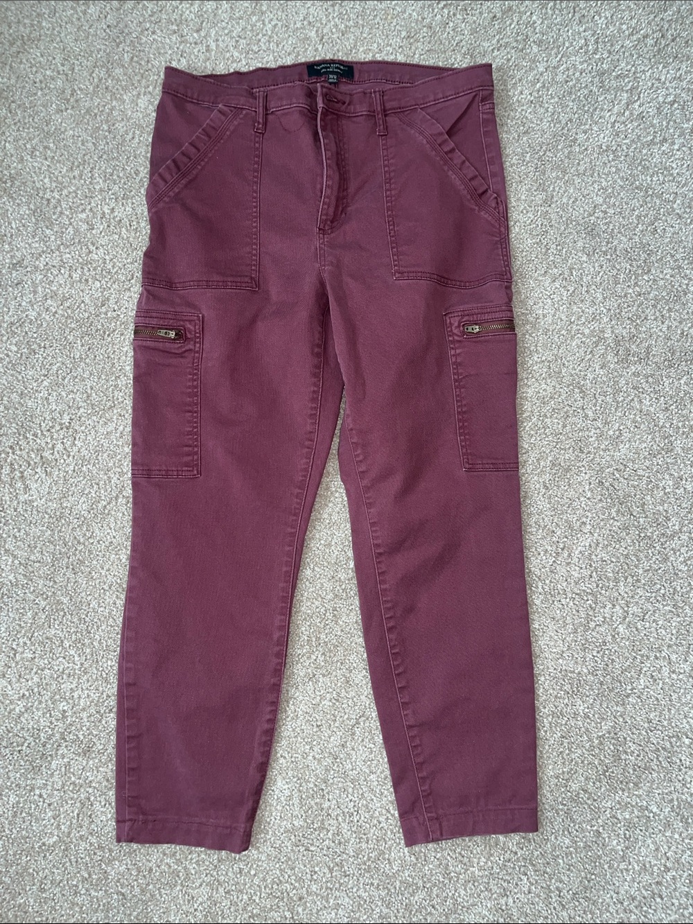 Banana Republic Burgundy Cargo Joggers